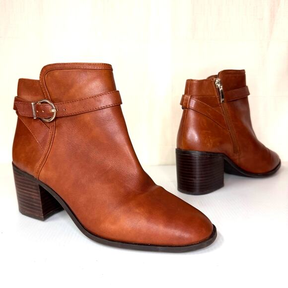 ESSEX LANE Boots Size 9.5 Leather Buckle Equestrian Preppy Minimalist Fall - Picture 1 of 12